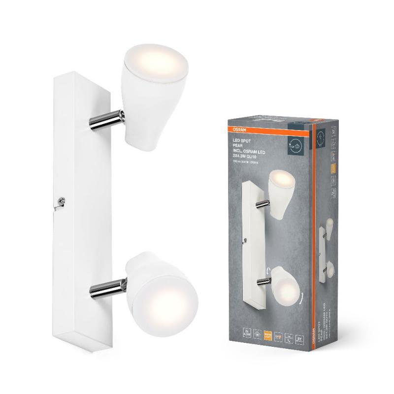 OSRAM LED Spot Pear 2er Wand- und Decken Strahler Weiß