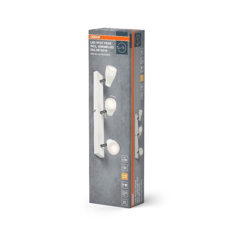 OSRAM LED Spot Pear 3er Wand- und Decken Strahler Weiß