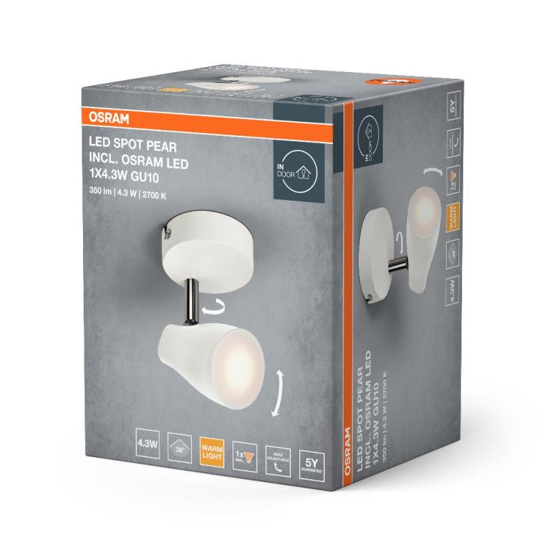 OSRAM LED Spot Pear 1er Wand- und Decken Strahler Weiß