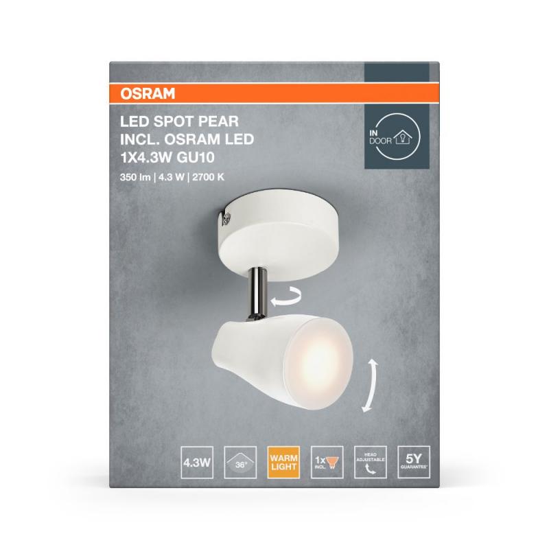 OSRAM LED Spot Pear 1er Wand- und Decken Strahler Weiß