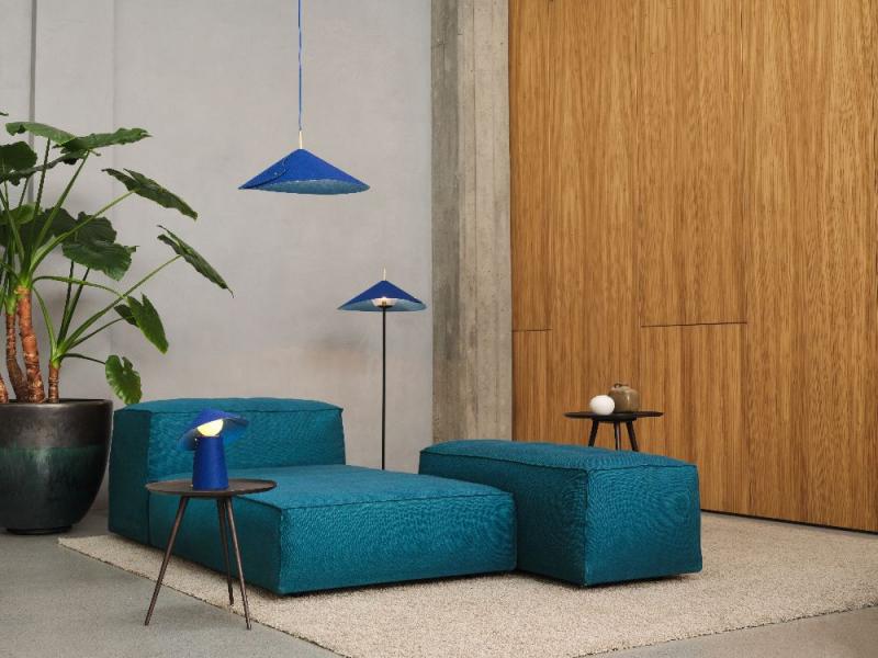 OSRAM Akku Tischleuchte Decor Flip Mobile in Blau, Auffällige Leuchte aus Filz - Dimmfunktion über Touch-Technologie