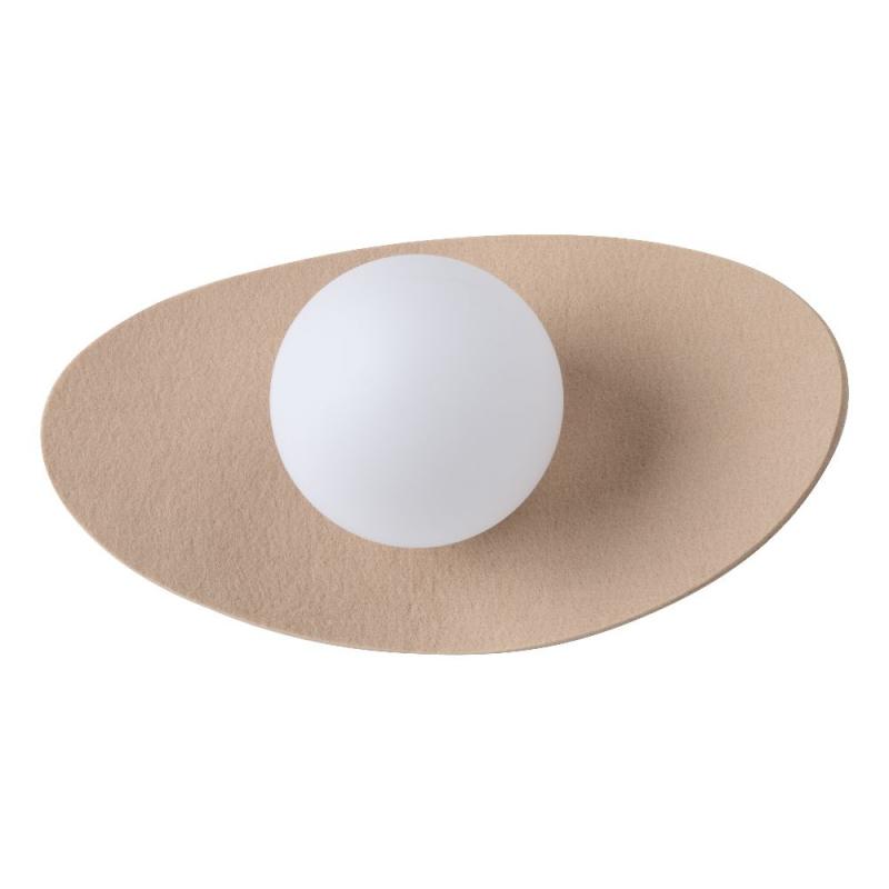 Osram Wandleuchte Decor Pearl in Beige mit G9 Fassung - Auffällige Leuchte aus Filz / Stahl / Glaskugel