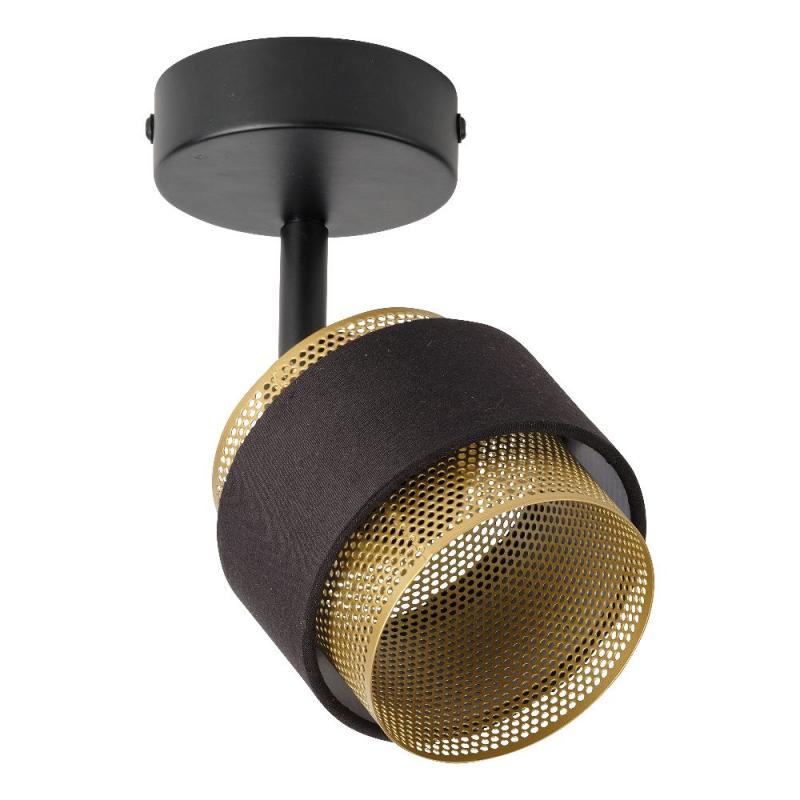 Osram 1-er Decor Hornet schwenkbarer Decken-/Wandspot in Schwarz / Gold mit E14 Leuchtmittel für warmweißes Licht