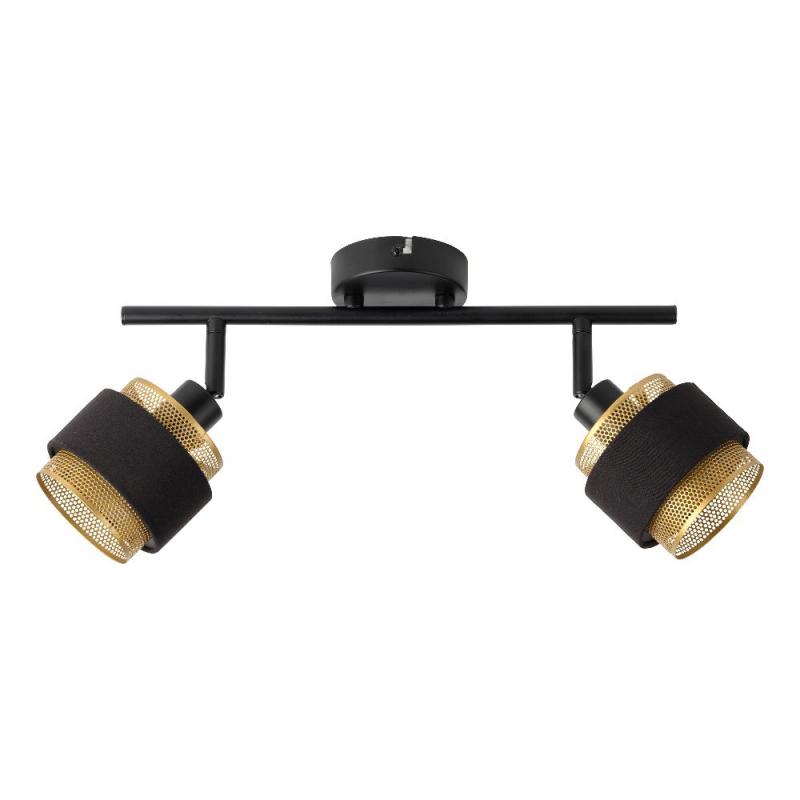 Osram 2-er Decor Hornet schwenkbarer Decken-/Wandspot in Schwarz / Gold mit E14 Leuchtmittel für warmweißes Licht