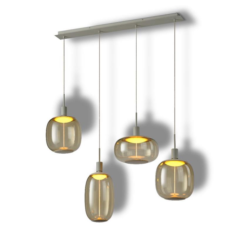 OSRAM Decor Pendant Needle Linear Beige aus Stahl - Pendelleuchte mit 4 x E27 Fassung ohne Leuchtmittel