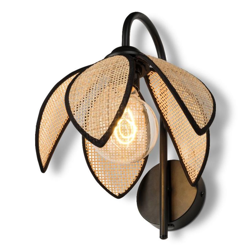 OSRAM Wandleuchte Decor Rattan Lotus aus Rattan|Stahl mit E27 Fassung beige