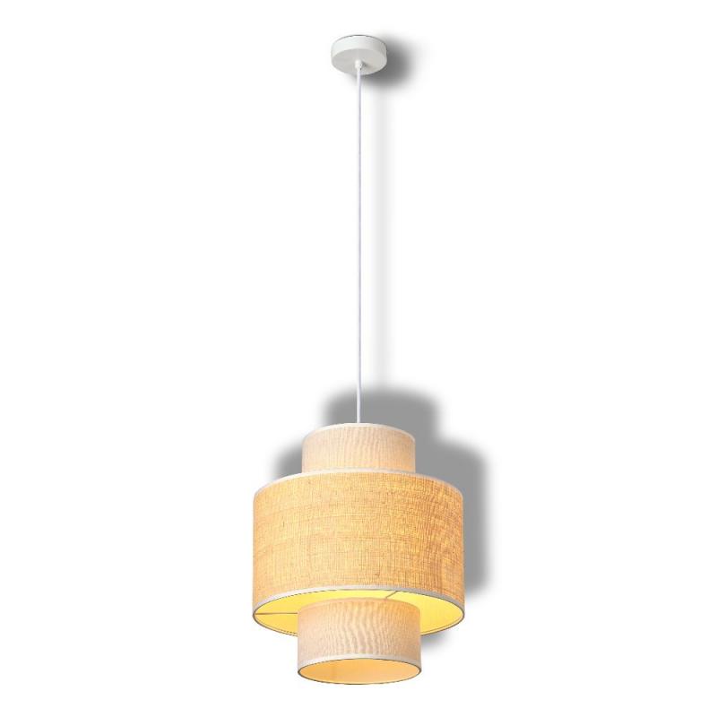 OSRAM Pendelleuchte Decor Wrap Cylinder aus Leinen und Bast mit E27 Fassung