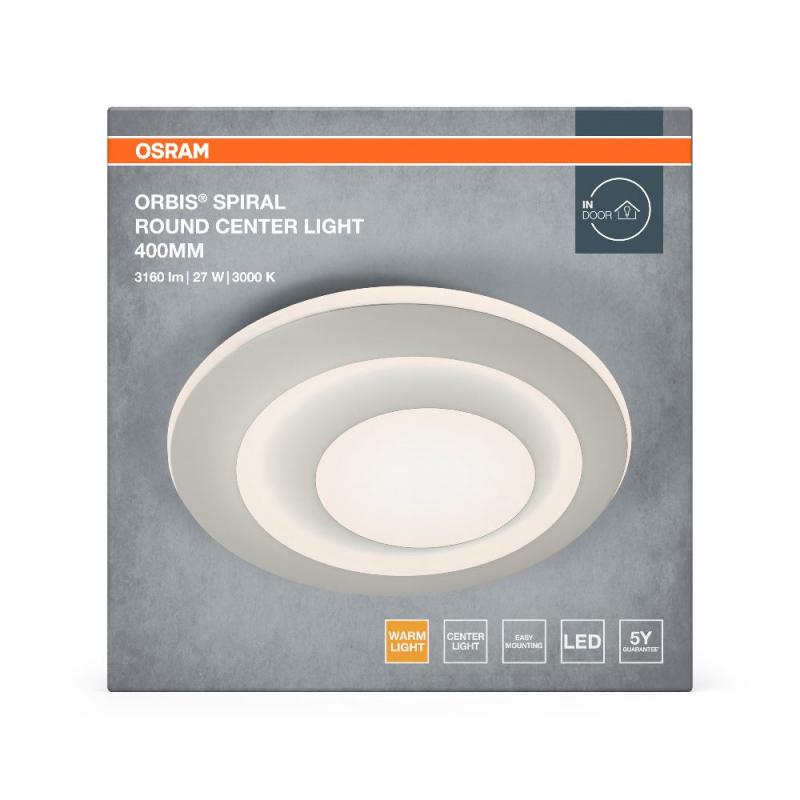 Osram LED-Deckenleuchte Orbis Spiral Round 400mm 27W weiß Warmweißes Licht