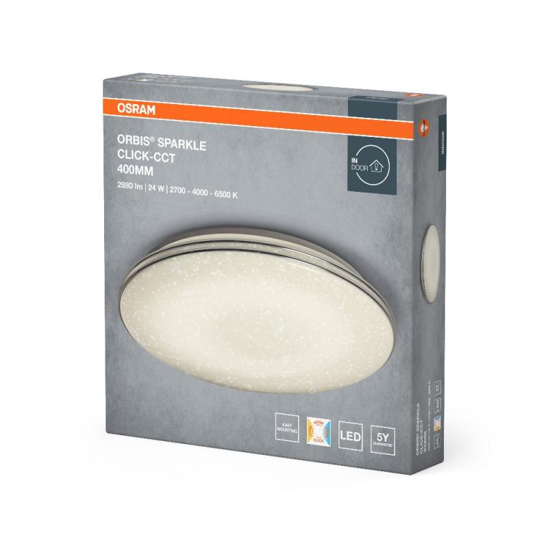 OSRAM Helle Orbis Sparkle LED Wand- & Deckenleuchte dimmbar ø45cm warmweißes bis kaltweißes Licht - mit Click-CCT steuerbare Lichtfarbe