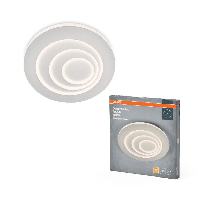 Osram LED-Deckenleuchte Orbis Spiral Loop Round 685mm 63W weiß Warmweißes Licht - direktes & indirektes Licht, sehr homogene Lichtverteilung