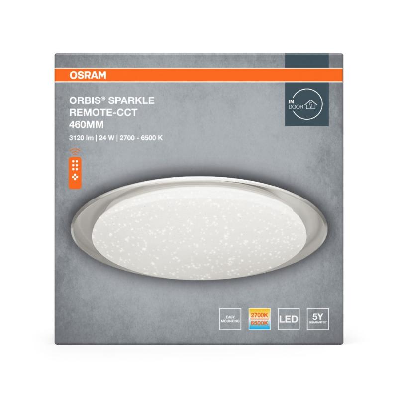 OSRAM Orbis Sparkle LED Deckenleuchte 28W ø46cm dimmbar mit Fernbedienung - funkelndes Licht - Glanzlichteffekt