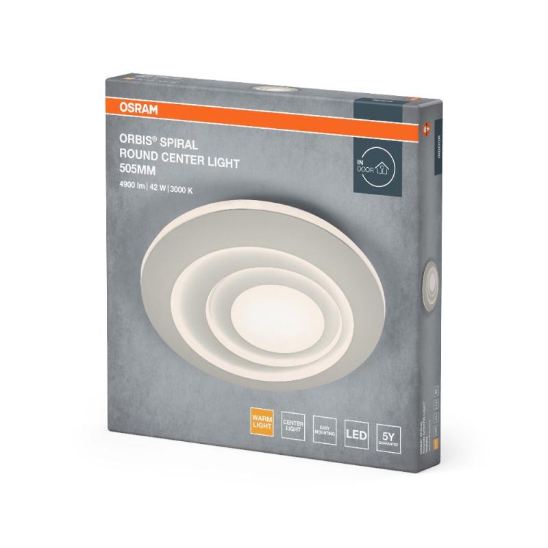 Osram LED-Deckenleuchte Orbis Spiral Round 505mm 42W weiß Warmweißes Licht