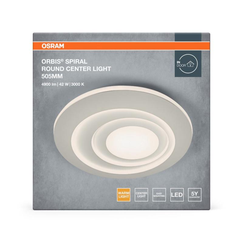 Osram LED-Deckenleuchte Orbis Spiral Round 505mm 42W weiß Warmweißes Licht