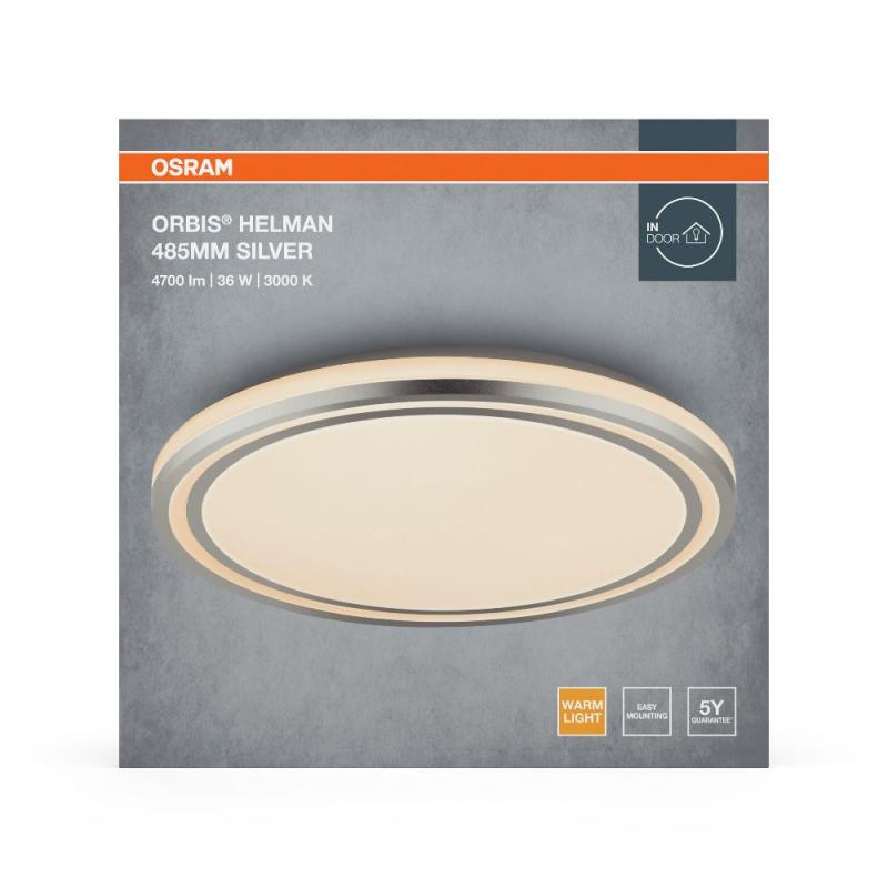 OSRAM Orbis Helman Deckenleuchte 36W 485MM Silber warmweißes Licht