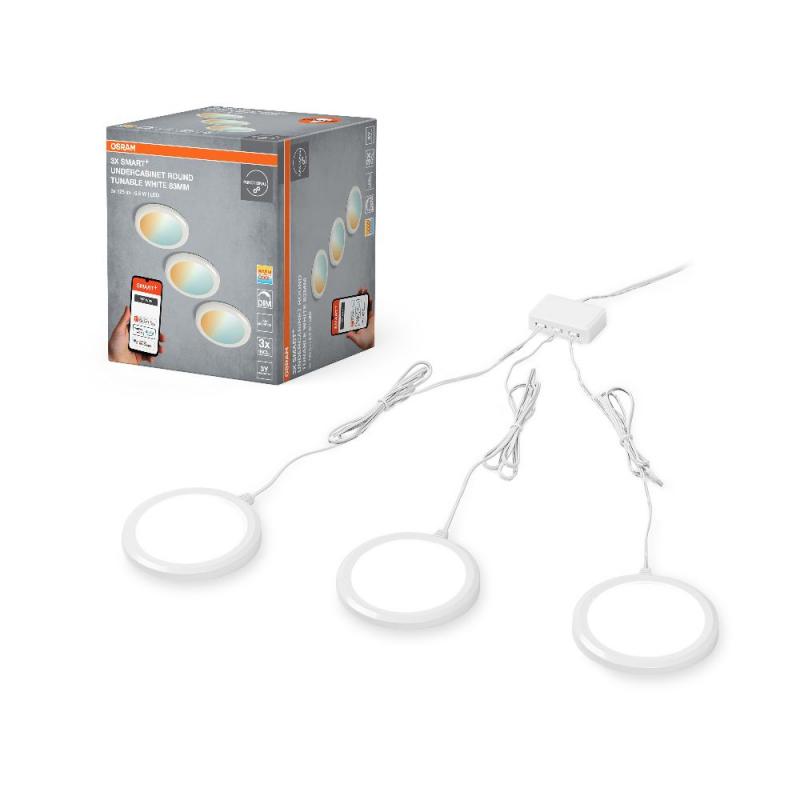 OSRAM WiFi Undercabinet Unterbauleuchten 3er in Weiß - regulierbares Weißlicht, dimmbar, lange Lebensdauer, einfache Montage, App-steuerbar, Tunable White, für Küche, Regal
