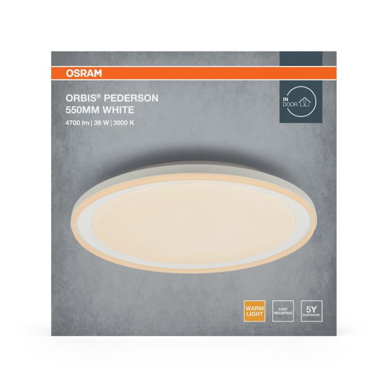 OSRAM Orbis Pederson Deckenleuchte 24W 550MM Weiß mit warmweißem Licht