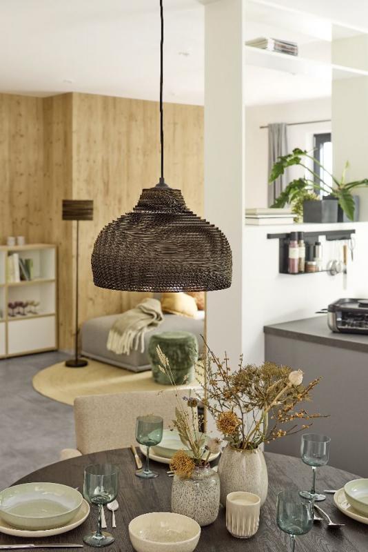 160cm OSRAM Stehlampe Cylinder, braun, aus Wellpappe