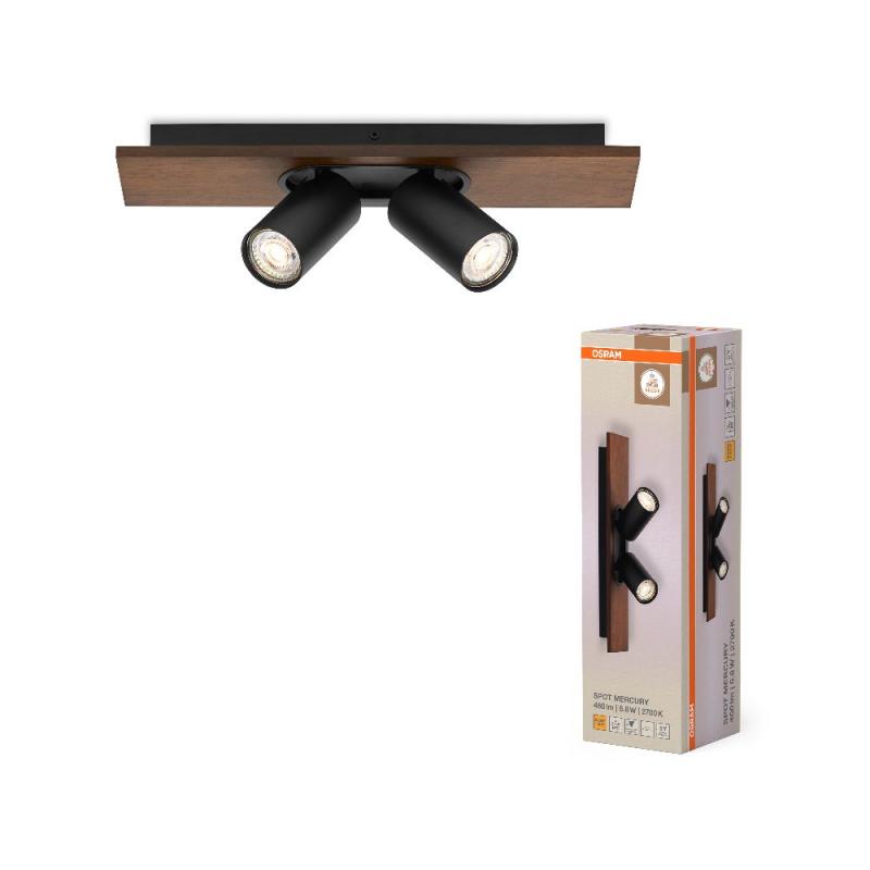 OSRAM Nachhaltiger 2er LED Decor Spot Mercury Wand- und Decken Strahler Schwarz mit hoher Farbwiedergabe