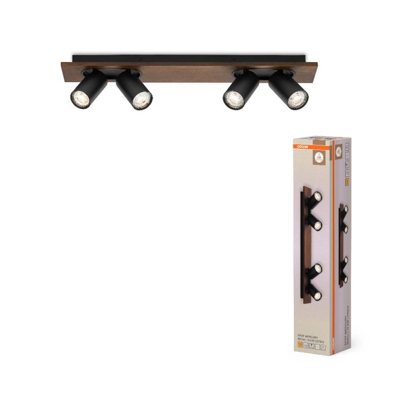 OSRAM Nachhaltiger 4er LED Decor Spot Mercury Wand- und Decken Strahler Schwarz mit hoher Farbwiedergabe