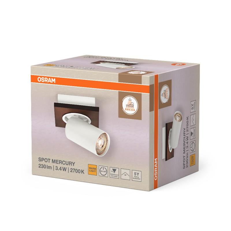 Osram Nachhaltiger 1er LED Decor Spot Mercury Wand- und Decken Strahler Weiß mit hoher Farbwiedergabe