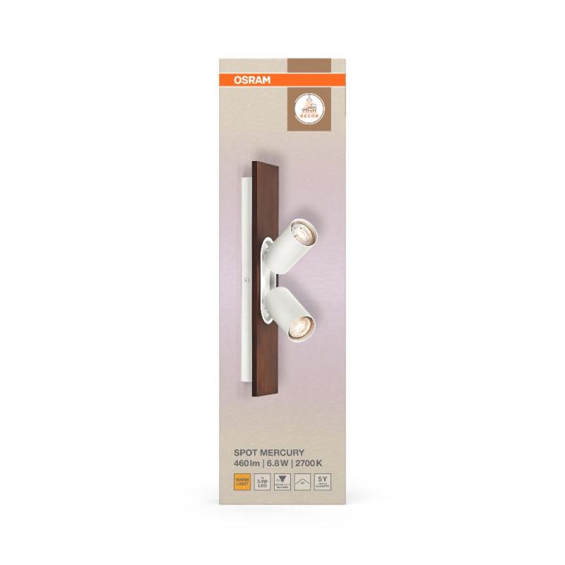 OSRAM Nachhaltiger 2er LED Decor Spot Mercury Wand- und Decken Strahler Weiß mit hoher Farbwiedergabe