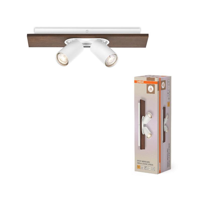 OSRAM Nachhaltiger 2er LED Decor Spot Mercury Wand- und Decken Strahler Weiß mit hoher Farbwiedergabe