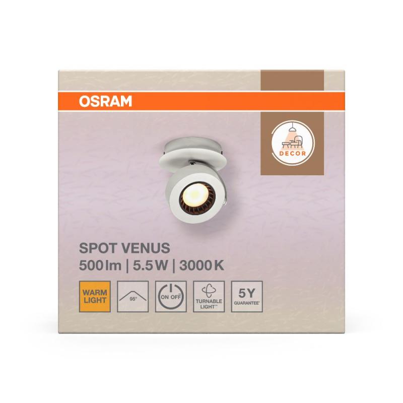OSRAM LED Decor Spot Venus 1er Wand- und Decken Strahler Weiß schwenkbar