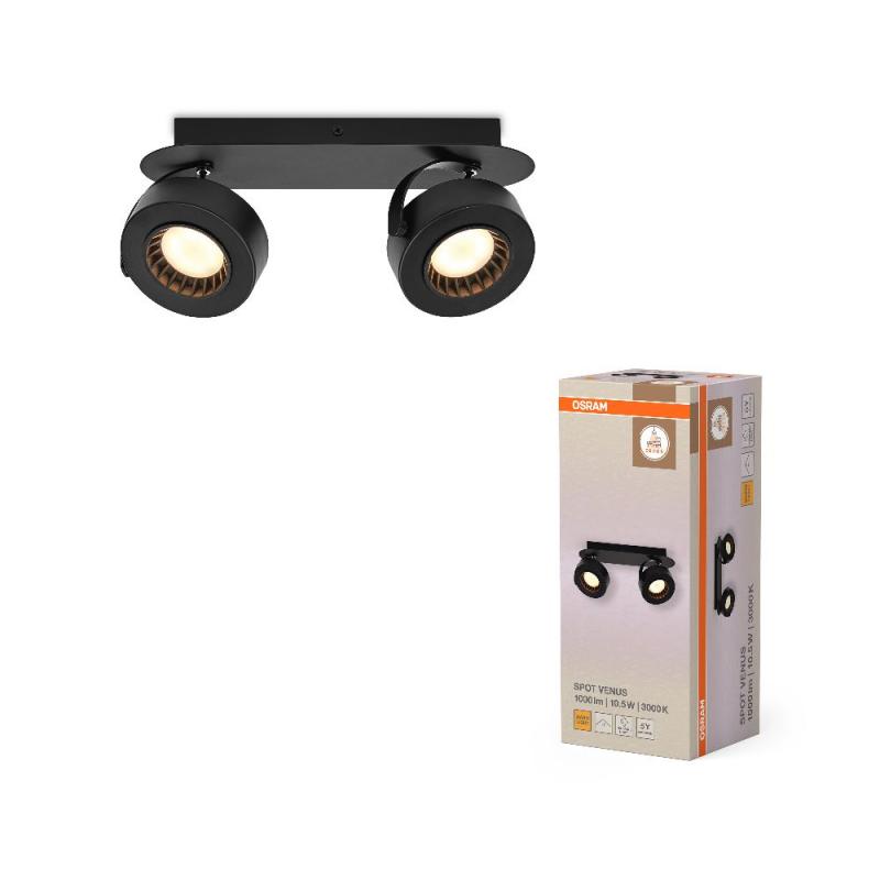 OSRAM LED Decor Spot Venus 2er Wand- und Decken Strahler Schwarz schwenkbar