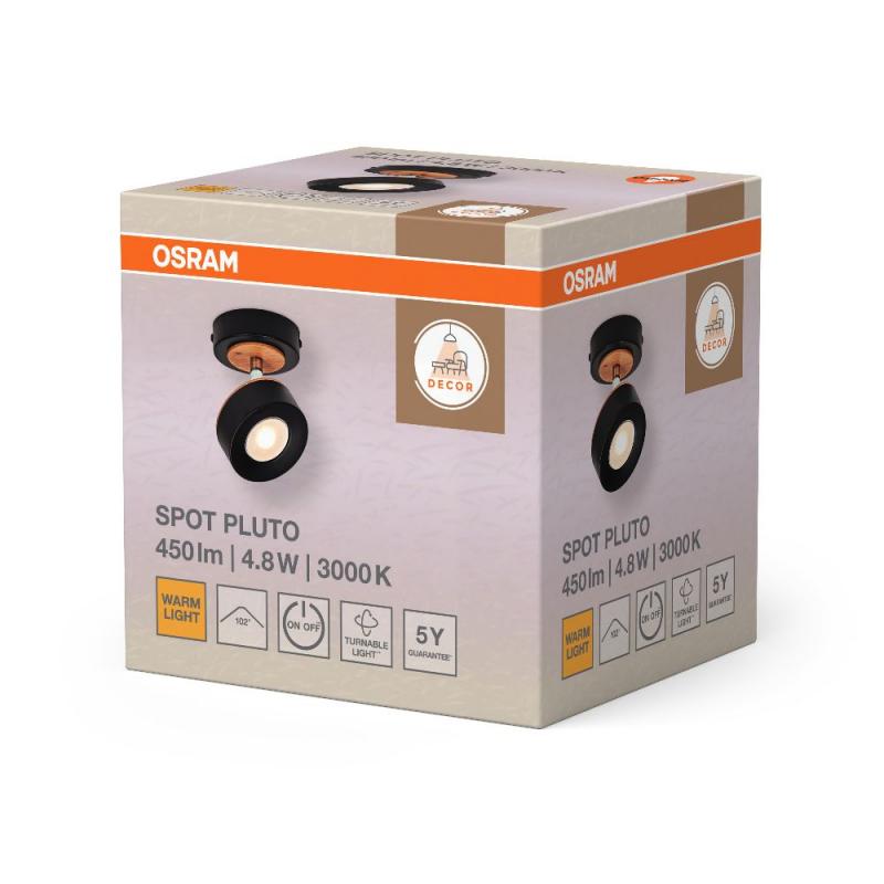 OSRAM LED Decor Spot Pluto 1er Wand- und Decken Strahler Schwarz mit flexiblen Strahlern