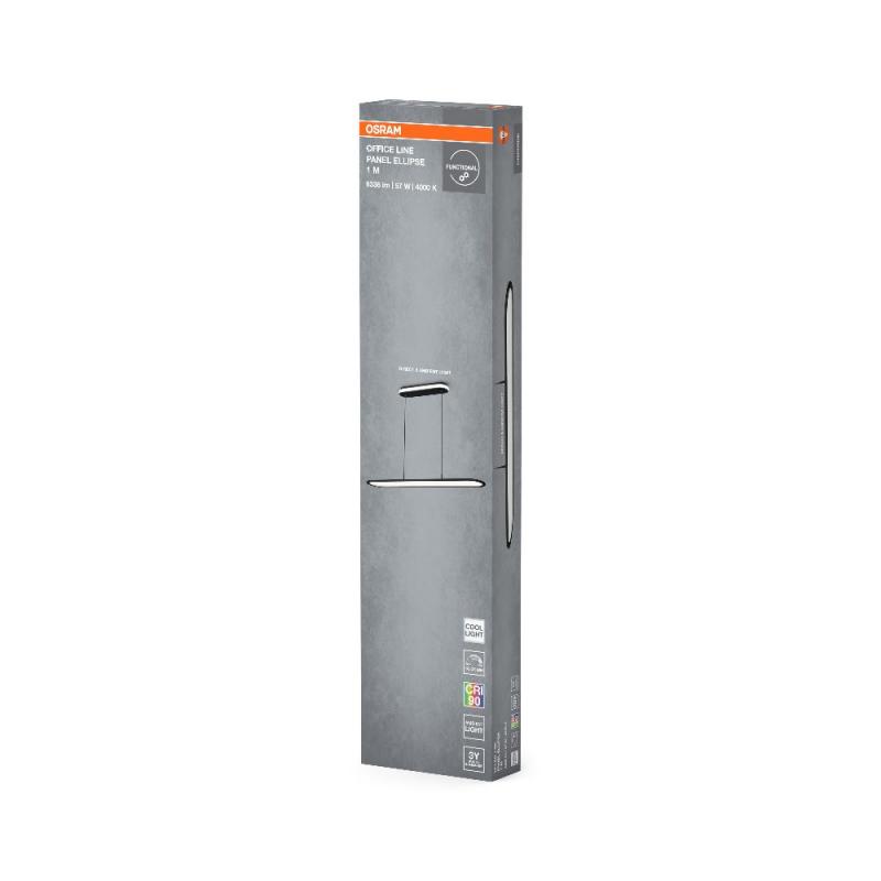 OSRAM LED Office Line Panel  Pendelleuchte Ellipse 57W Dimmbar schwarz UGR19 90Ra