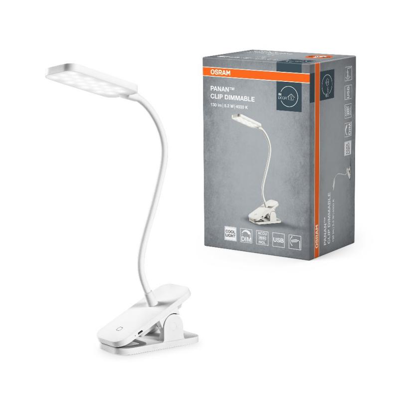 Osram Panan Clip DIM 4000K Klemmleuchte 5,2W in Weiß mit Akku