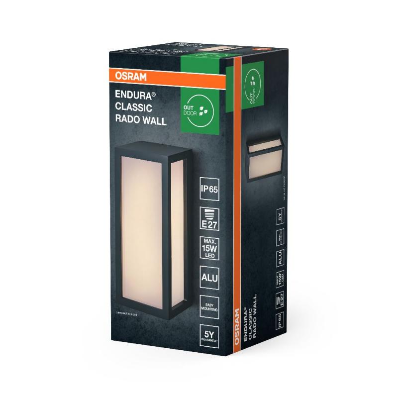 OSRAM Wandleuchte Endura Classic IP65 Rado Wall mit mattiertem Diffusor und E27-Fassung