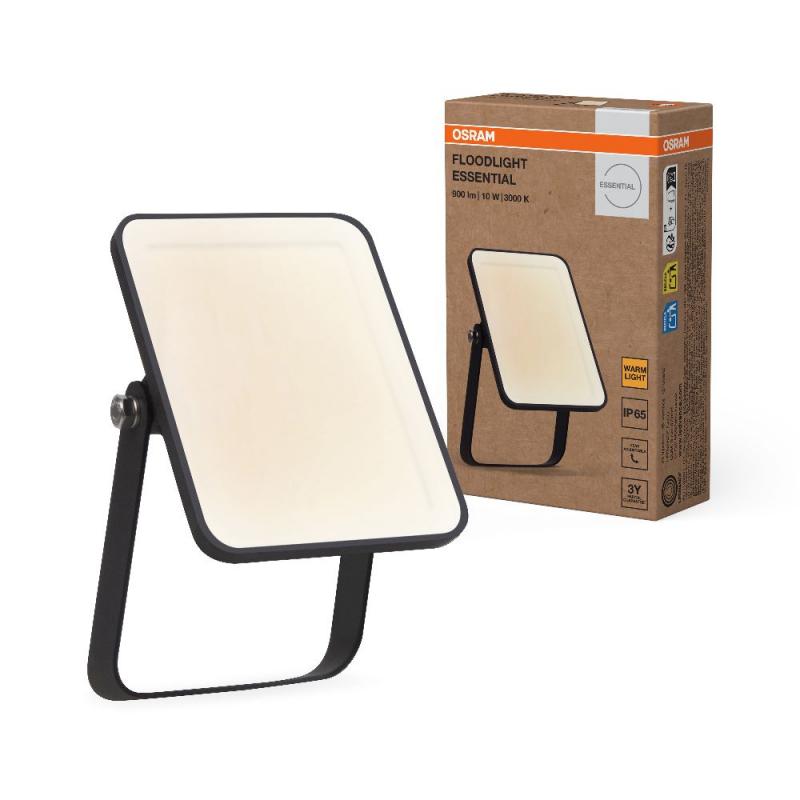 Osram LED Fluter  Floodlight Essential 10W 3000K Warmweißes Licht IP65 schwarz