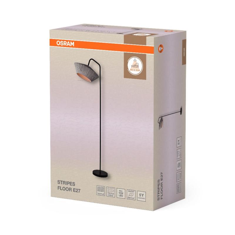 Osram Stehleuchte Decor Stripes in Anthrazit mit E27 Fassung Ø 40,5 cm
