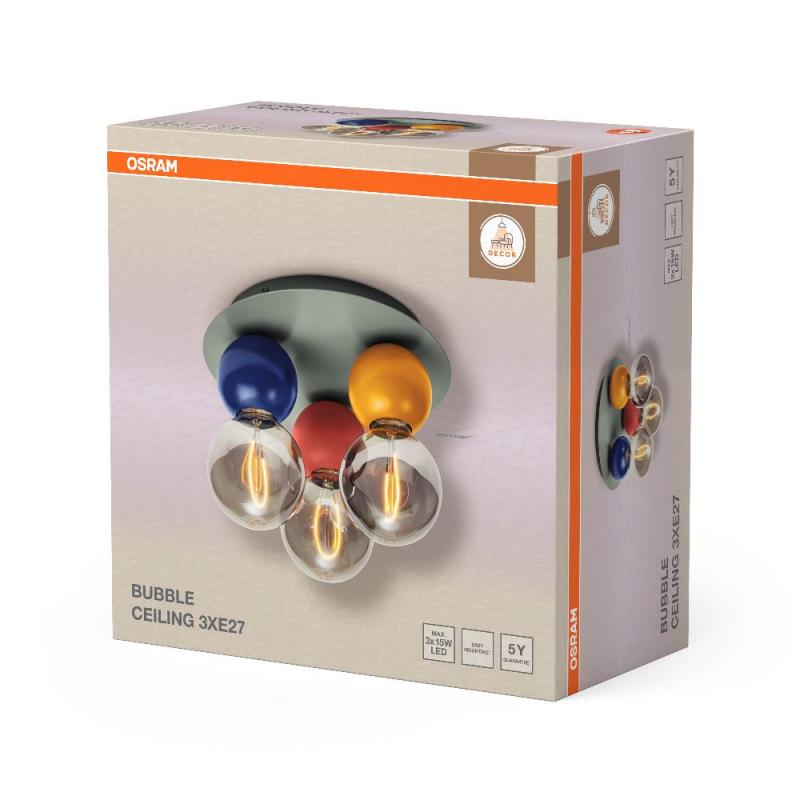 OSRAM Deckenleuchte Decor Bubble in Multicolor aus Metall mit E27 Fassungen