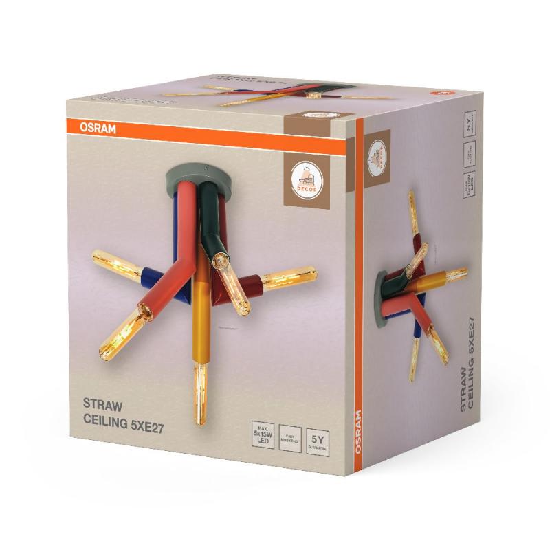OSRAM Deckenleuchte Decor Straw in Multicolor aus Metall mit E27 Fassungen