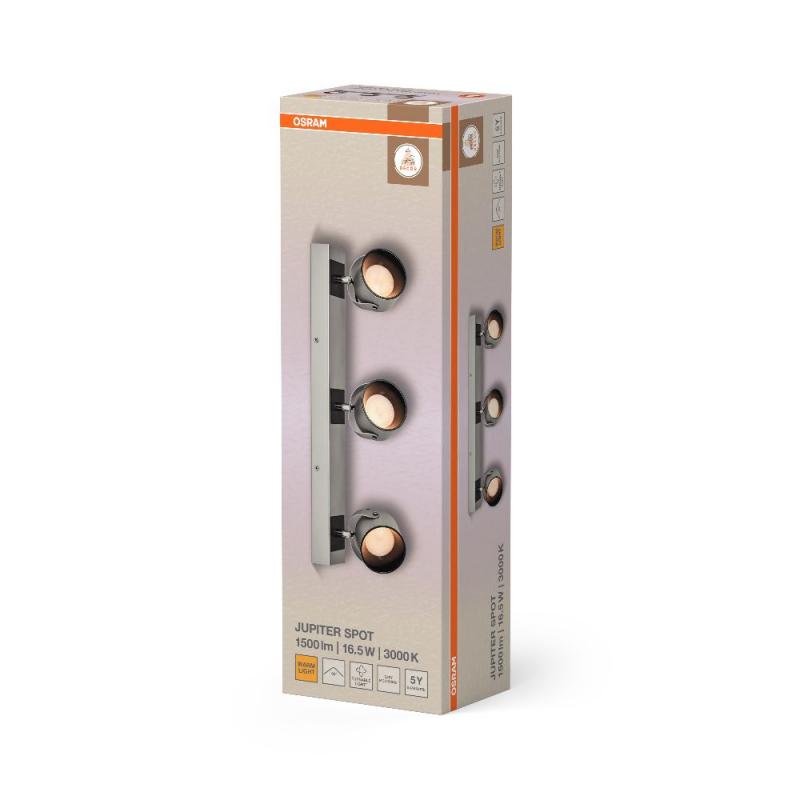 OSRAM 3er LED Wand- und Decken Strahler Decor Spot Jupiter Silber