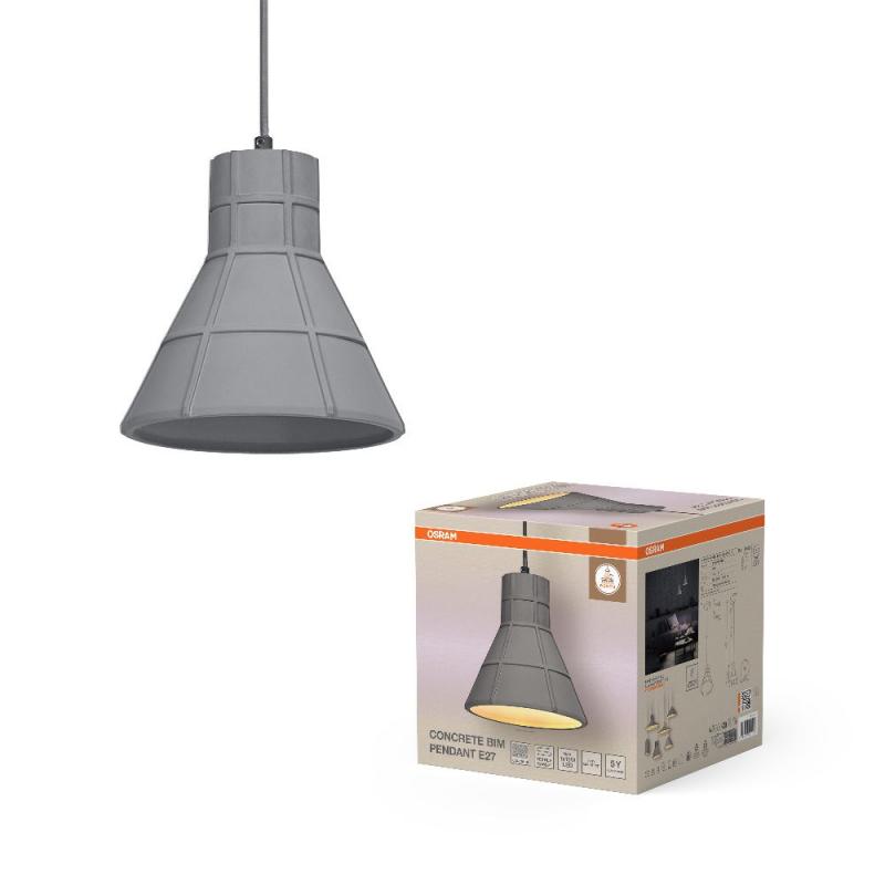 OSRAM Beton Hängelampe CONCRETE BIM 1-flammig grau Ø 20 cm  E27