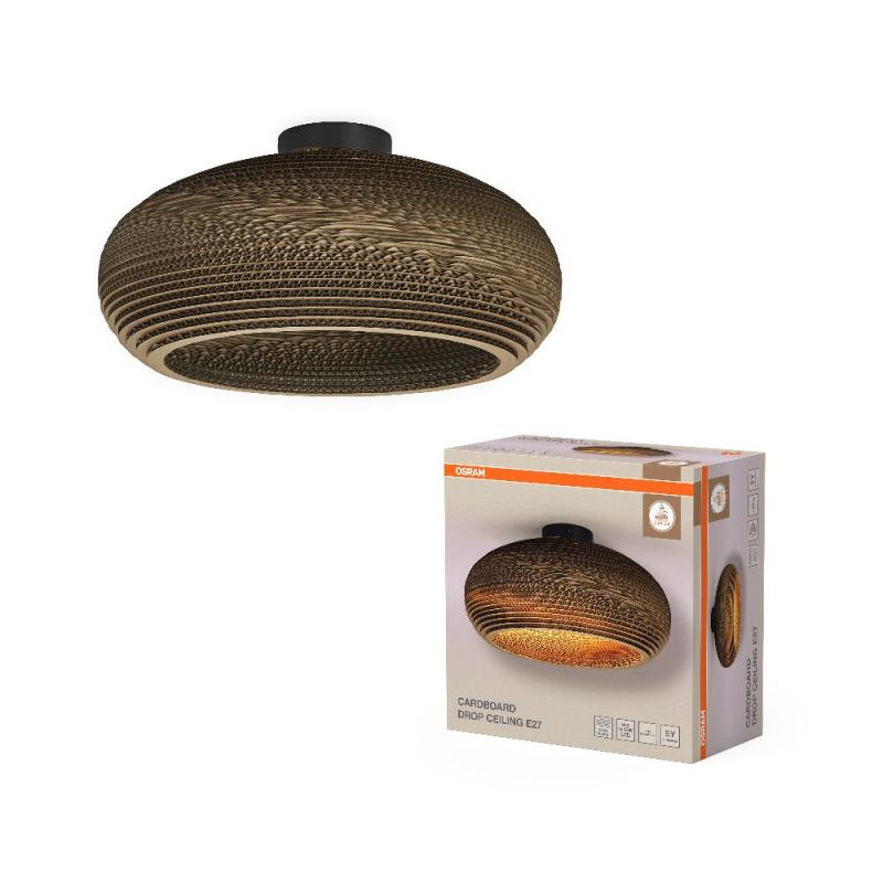 OSRAM Deckenleuchte DROP, braun, Ø 40 cm, aus Wellpappe