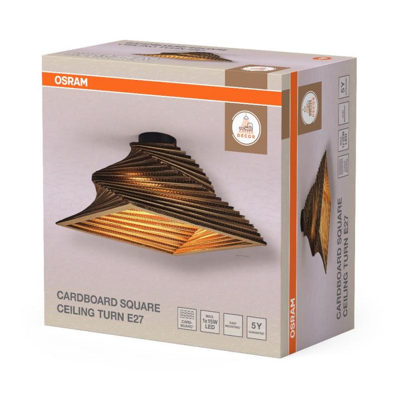 OSRAM Deckenleuchte Decor Cardboard Square braun, aus Wellpappe