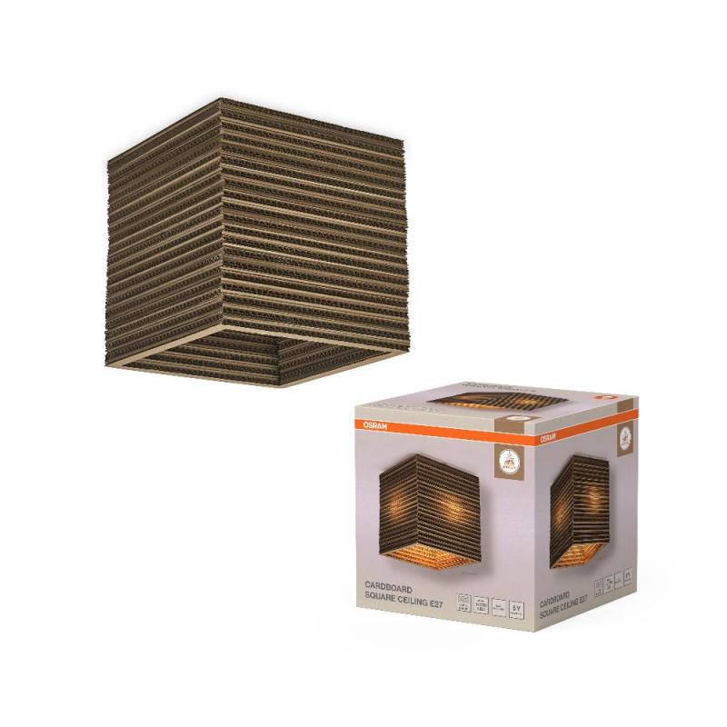 OSRAM Deckenleuchte Decor Cardboard Square 1-flammig braun, aus Wellpappe