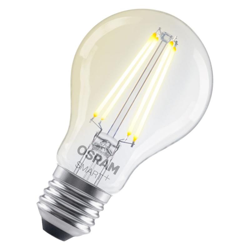 Osram E27 SMART+ MATTER CLASSIC Lampe A60 6W Warmweiss - dimmbar, steuerbar mit App oder Sprachassistent, Matter kompatibel