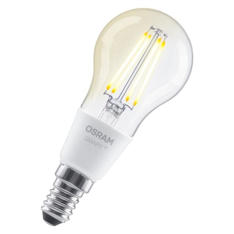 OSRAM E14 SMART+ MATTER Classic P40 4W wie 40W Glühlampe dimmbar warmweiß 2700K - steuerbar mit App oder per Sprache, Matter-fähig