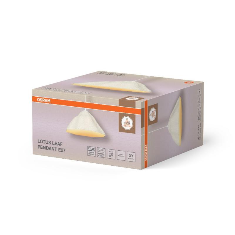 OSRAM Pendelleuchte Decor Lotus Leaf 1-flammig weiß aus Metall und Pappmaschee für E27
