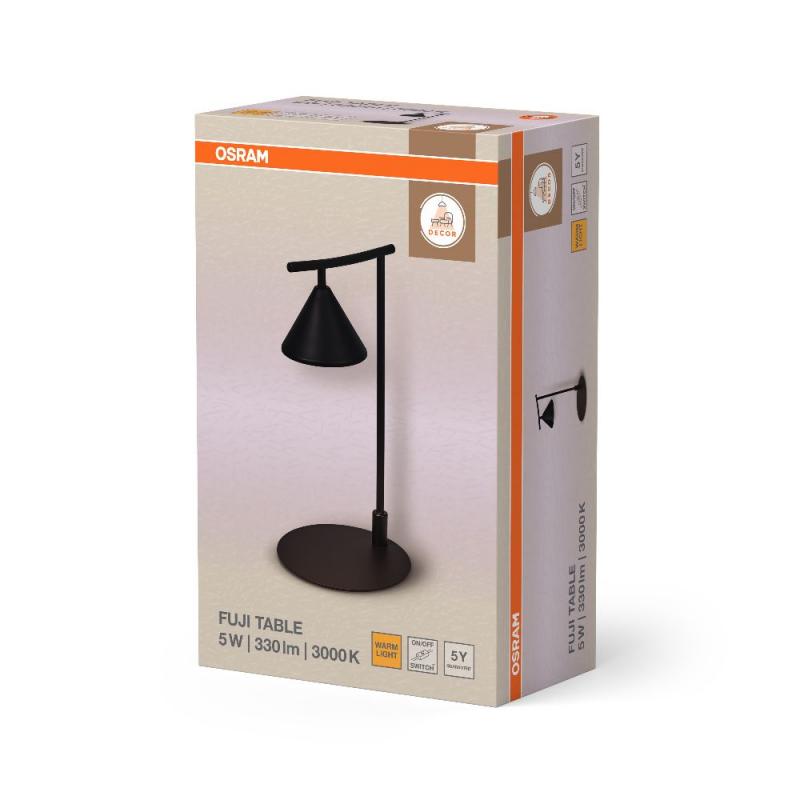 Osram Tischleuchte Decor Fuji aus Stahl in Schwarz mit warmweißem Licht