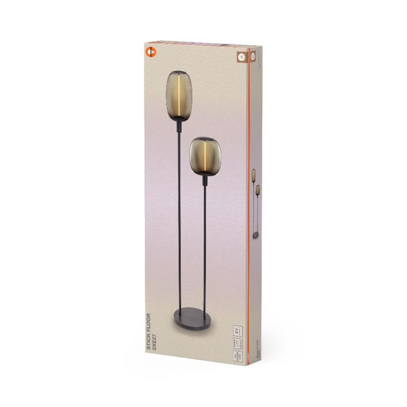 OSRAM Stehlampe DECOR STICK Anthrazit Höhe 146cm  mit 2 x E27 Fassungen