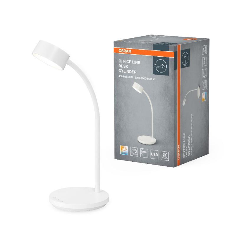OSRAM LED Tischleuchte Office Line Desk Cylinder 4.8W CCT Tunable White  Dimmbar weiß
