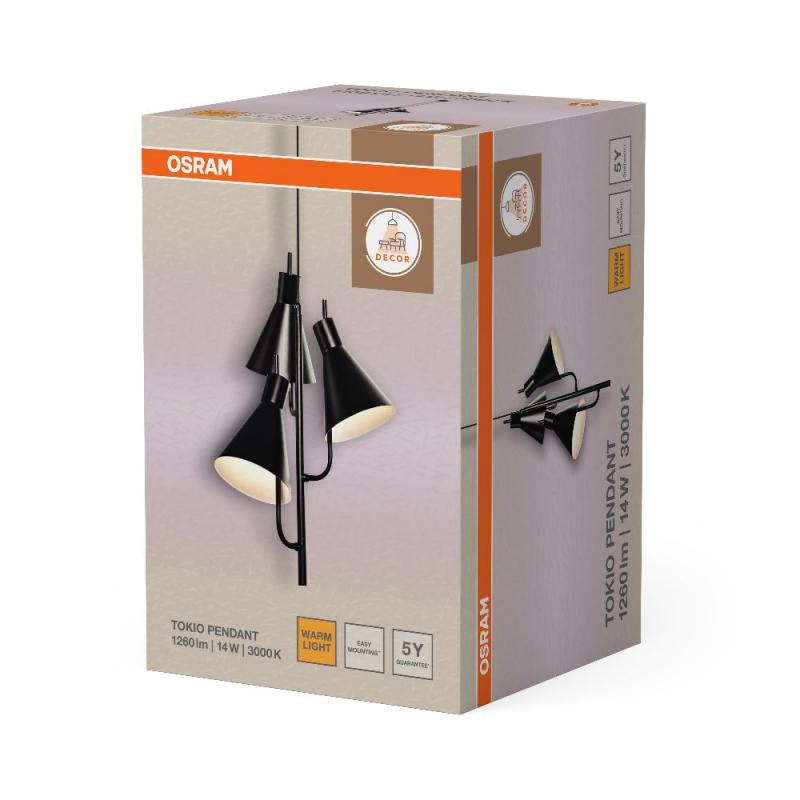 OSRAM Pendelleuchte TOKIO in Schwarz inkl warmweißer LED