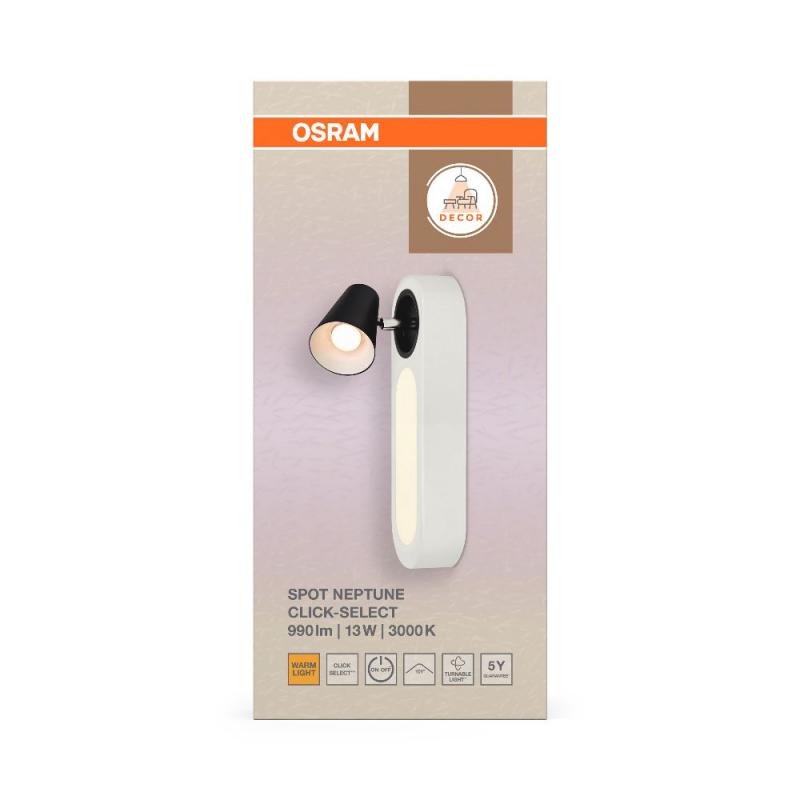 OSRAM 1er LED Wand- und Decken Strahler Decor Spot Neptune Weiß mit Click Select