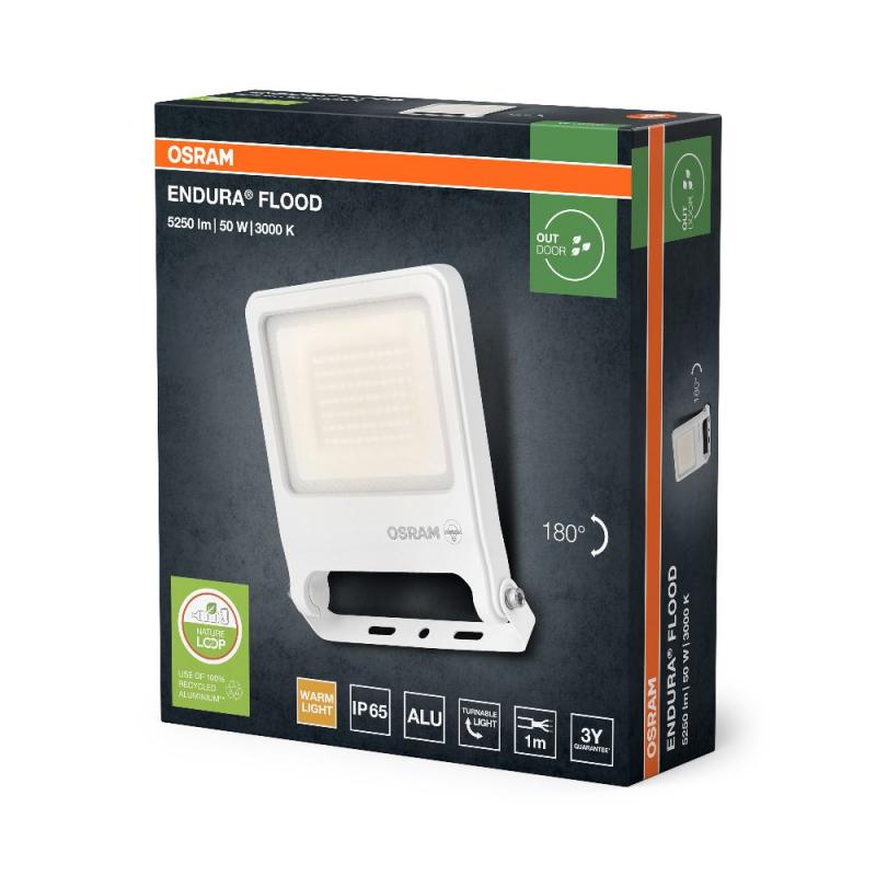 Osram  Endura LED Fluter  50W 3000K Warmweiß Floodlight IP65 weiss